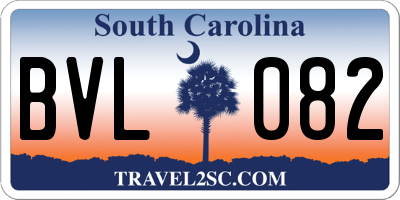 SC license plate BVL082
