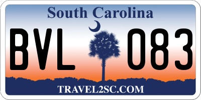 SC license plate BVL083
