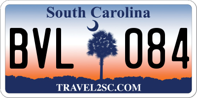 SC license plate BVL084