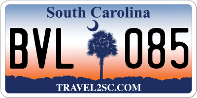 SC license plate BVL085