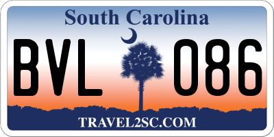 SC license plate BVL086