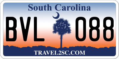 SC license plate BVL088
