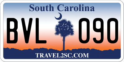SC license plate BVL090