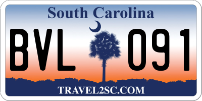 SC license plate BVL091