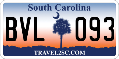SC license plate BVL093