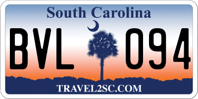 SC license plate BVL094
