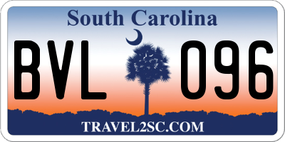 SC license plate BVL096
