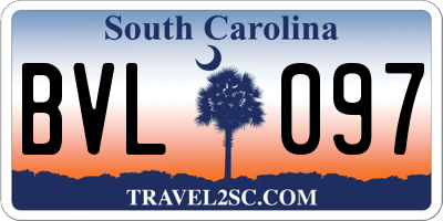 SC license plate BVL097