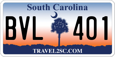 SC license plate BVL401