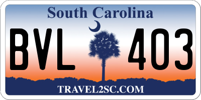 SC license plate BVL403