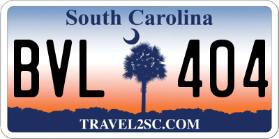 SC license plate BVL404
