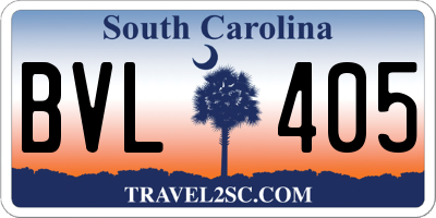 SC license plate BVL405