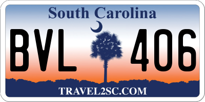 SC license plate BVL406