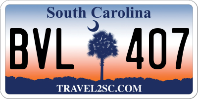 SC license plate BVL407