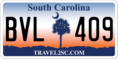 SC license plate BVL409