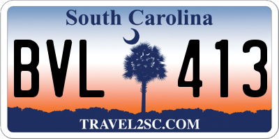 SC license plate BVL413