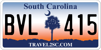 SC license plate BVL415