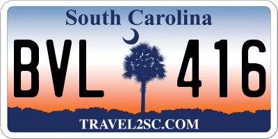 SC license plate BVL416