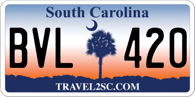 SC license plate BVL420