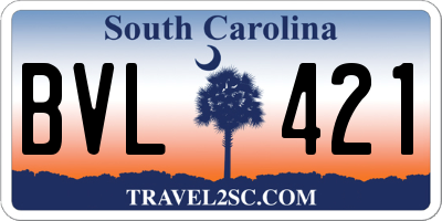 SC license plate BVL421