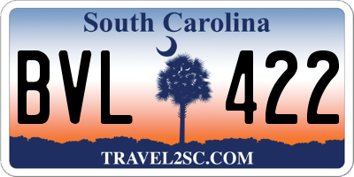 SC license plate BVL422