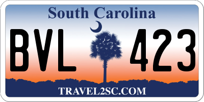 SC license plate BVL423