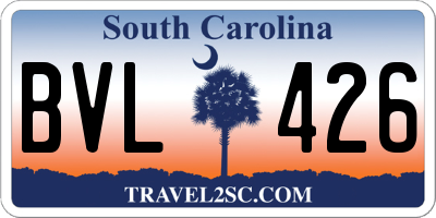 SC license plate BVL426