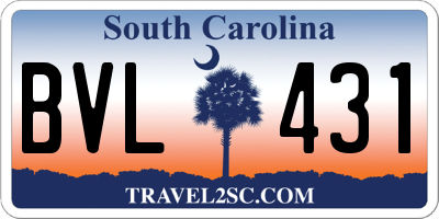 SC license plate BVL431