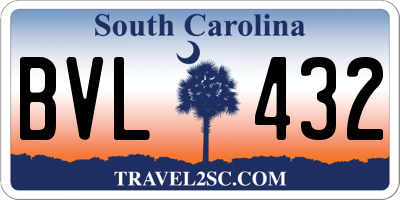 SC license plate BVL432