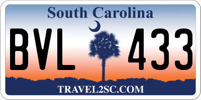 SC license plate BVL433