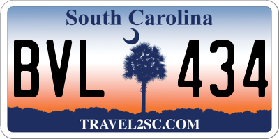 SC license plate BVL434