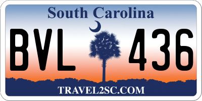 SC license plate BVL436