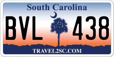 SC license plate BVL438