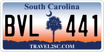 SC license plate BVL441