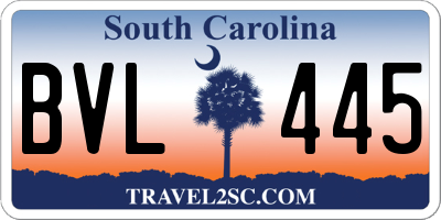 SC license plate BVL445