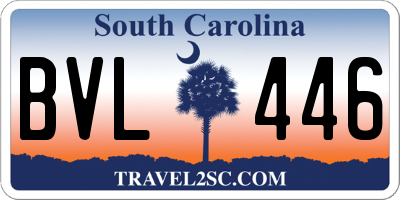 SC license plate BVL446
