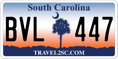 SC license plate BVL447