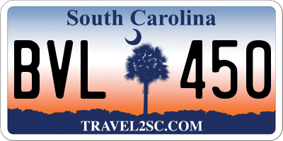 SC license plate BVL450