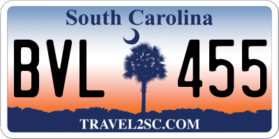 SC license plate BVL455