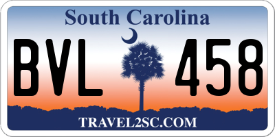 SC license plate BVL458