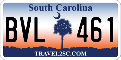 SC license plate BVL461
