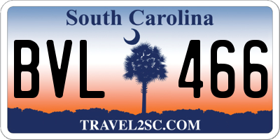 SC license plate BVL466