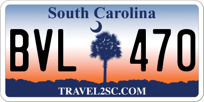 SC license plate BVL470