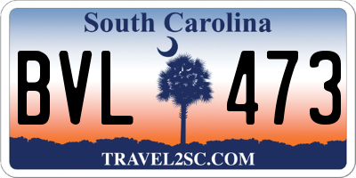 SC license plate BVL473