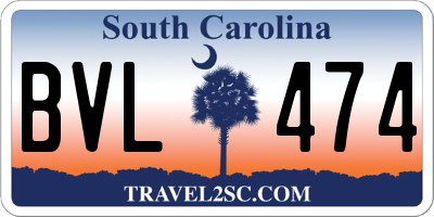 SC license plate BVL474