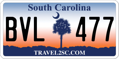 SC license plate BVL477