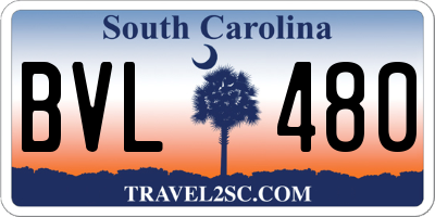 SC license plate BVL480