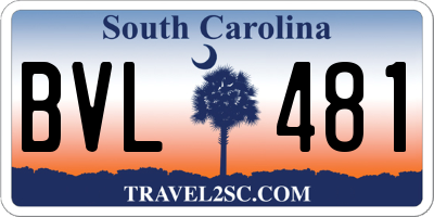 SC license plate BVL481