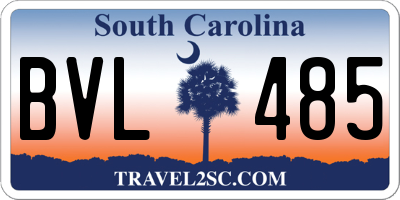 SC license plate BVL485