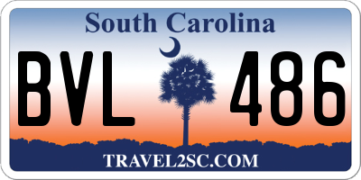 SC license plate BVL486